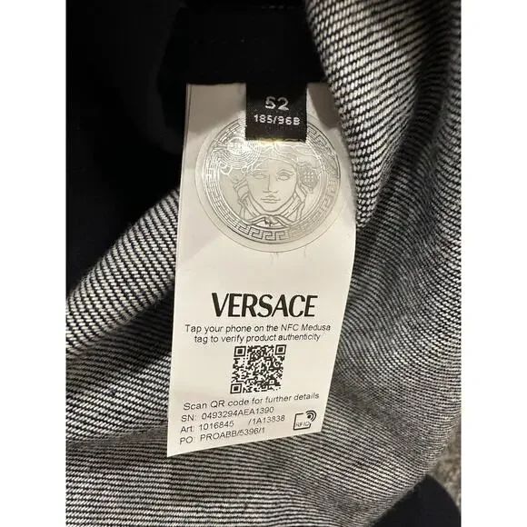 Versace Medusa Blouson Denim Stone Wash Jacket Blue 42 US (52) 1016845 NWT $1500